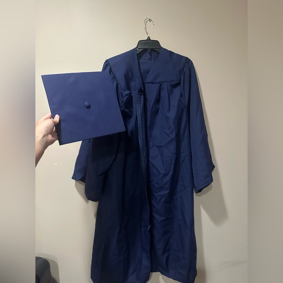 Navy Blue Graduation Gown and Cap Set - Picture 1 of 6